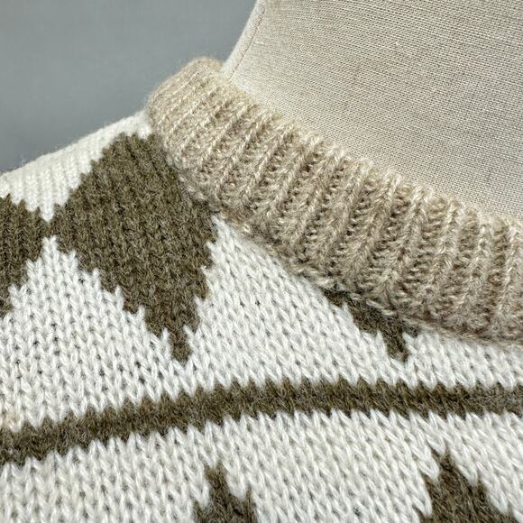 Vintage 70s Ambassador brown diamond argyle sweater size XL - Picture 6 of 13